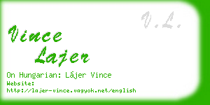 vince lajer business card